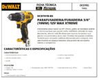 Parafusadeira Bateria 12V DCD701 Tipo 1 Dewalt - Imagem 3