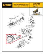 Conj Guarda Superior para Serra Esquadria Dws780-b2 Dewalt N682433 - Imagem 3