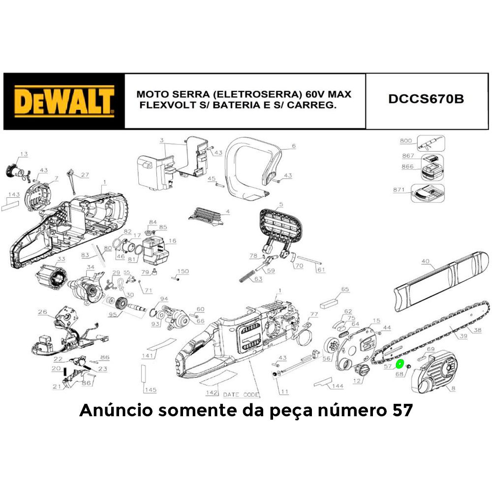 Arruela 32mm para Motosserra Dccs620 Dewalt 90618229 - Imagem 4