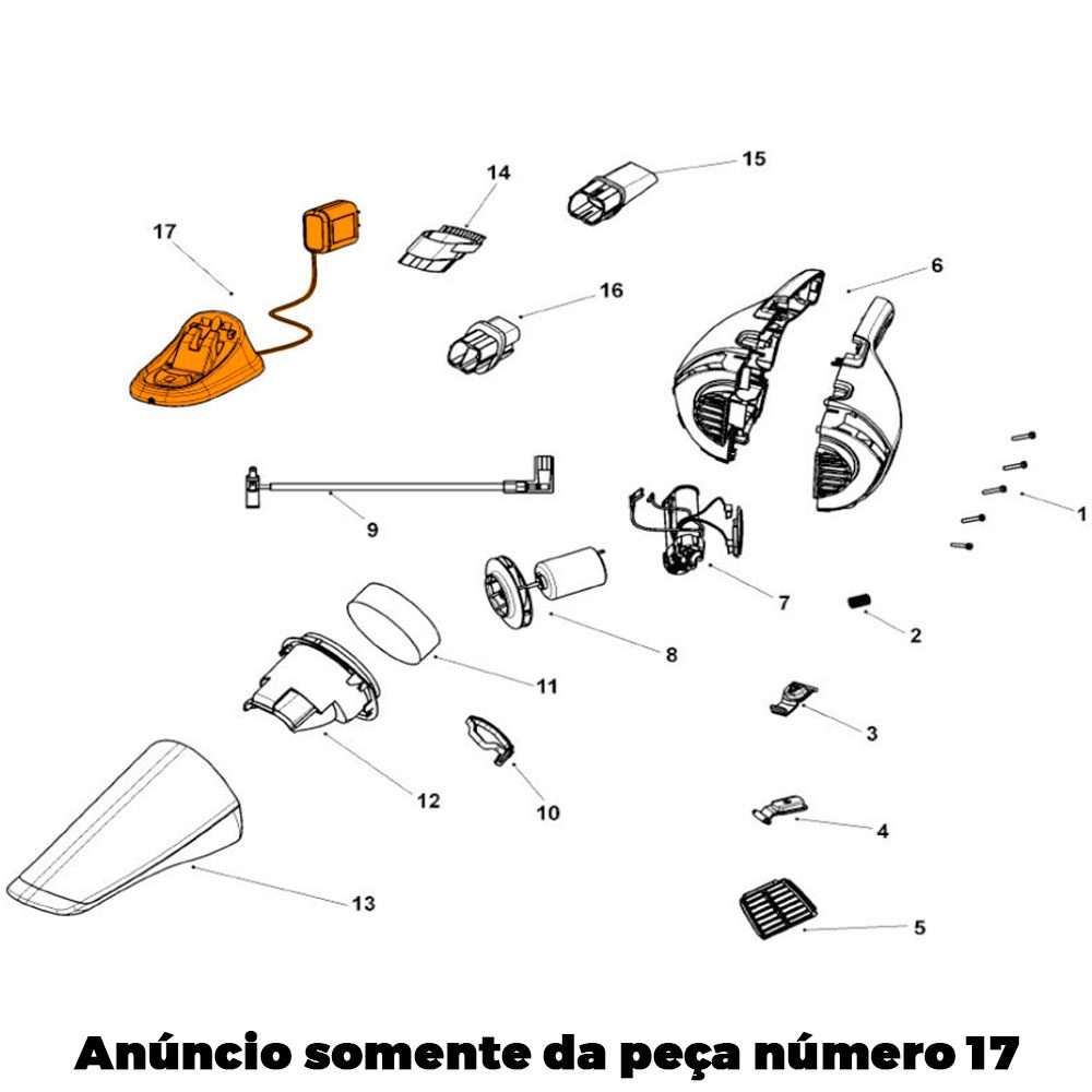 Carregador e Base para Aspirador de Pó Apb3600-br Black e Decker N925196 - Imagem 3