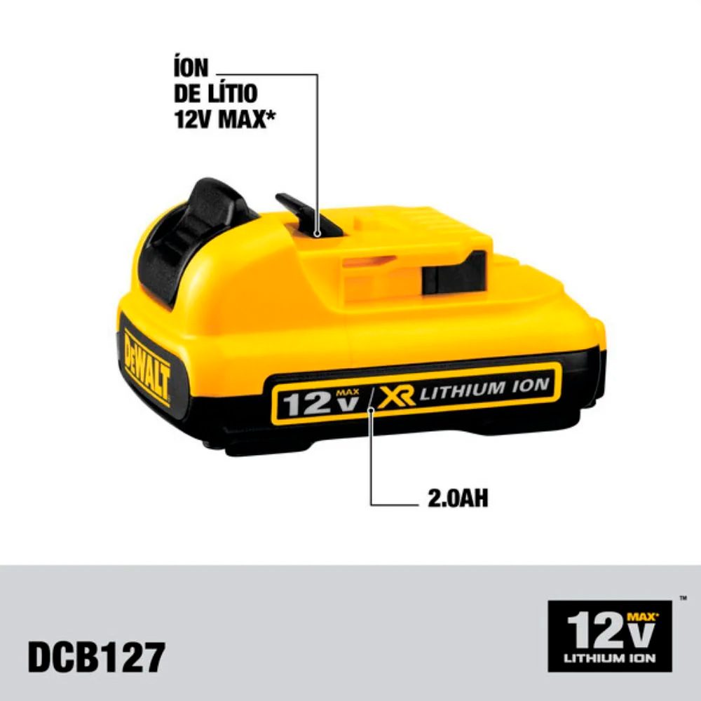 Bateria 12v 2.0Ah Li-londcb127 para Parafusadeira Bateria 12v Dcd701 Dewalt N408440 - Imagem 4