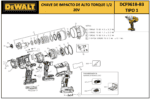 Conjunto de Bigorna para Chave de Impacto Dcf961b-b3 Dewalt Na325987 - Imagem 5