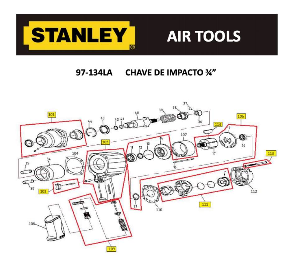 Conj, Gatilho para Chave de Impacto 97-134la Stanley Atsv-k36104 - Imagem 2