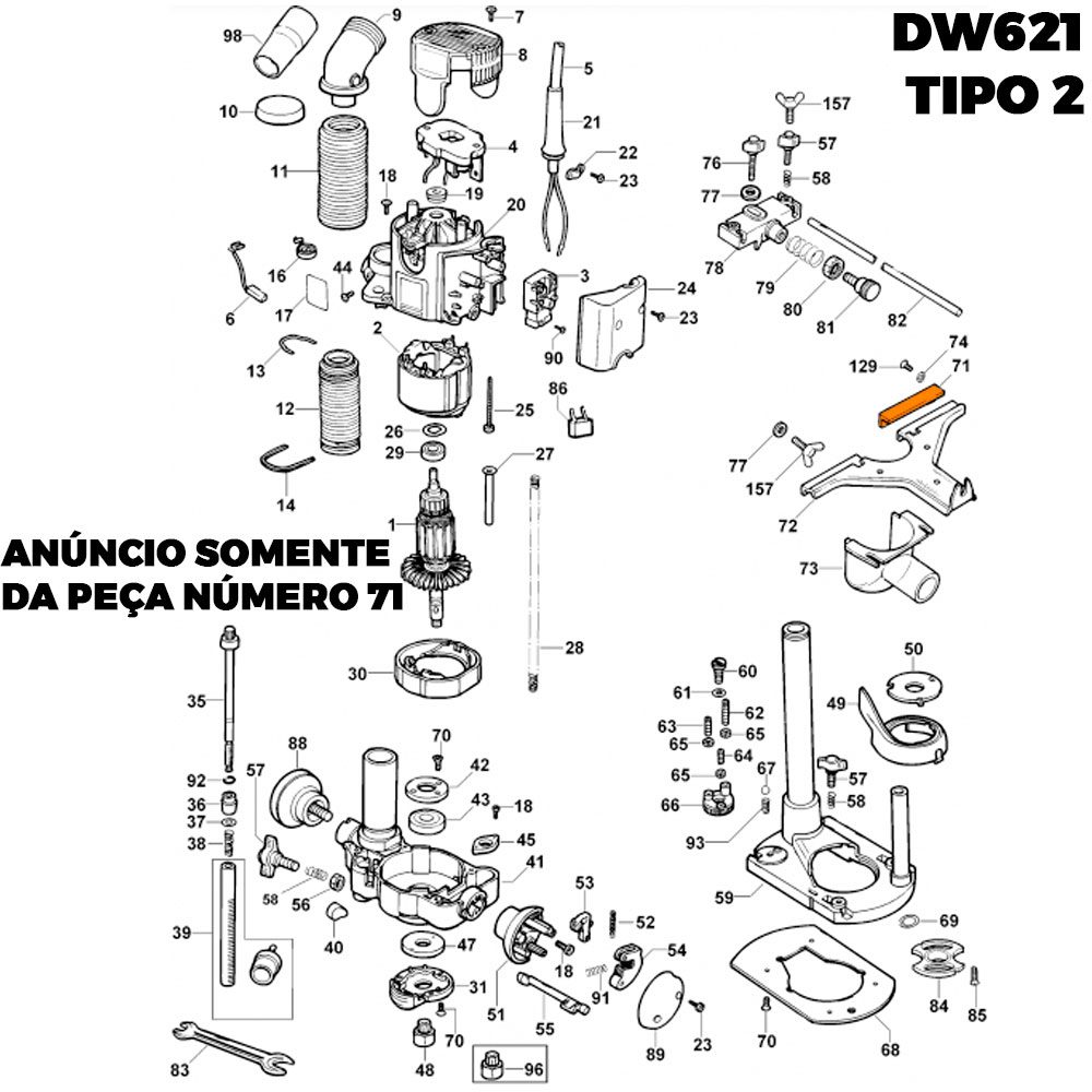 Guia para Tupia Dw621-b2 Dewalt 328788-00 - Imagem 4