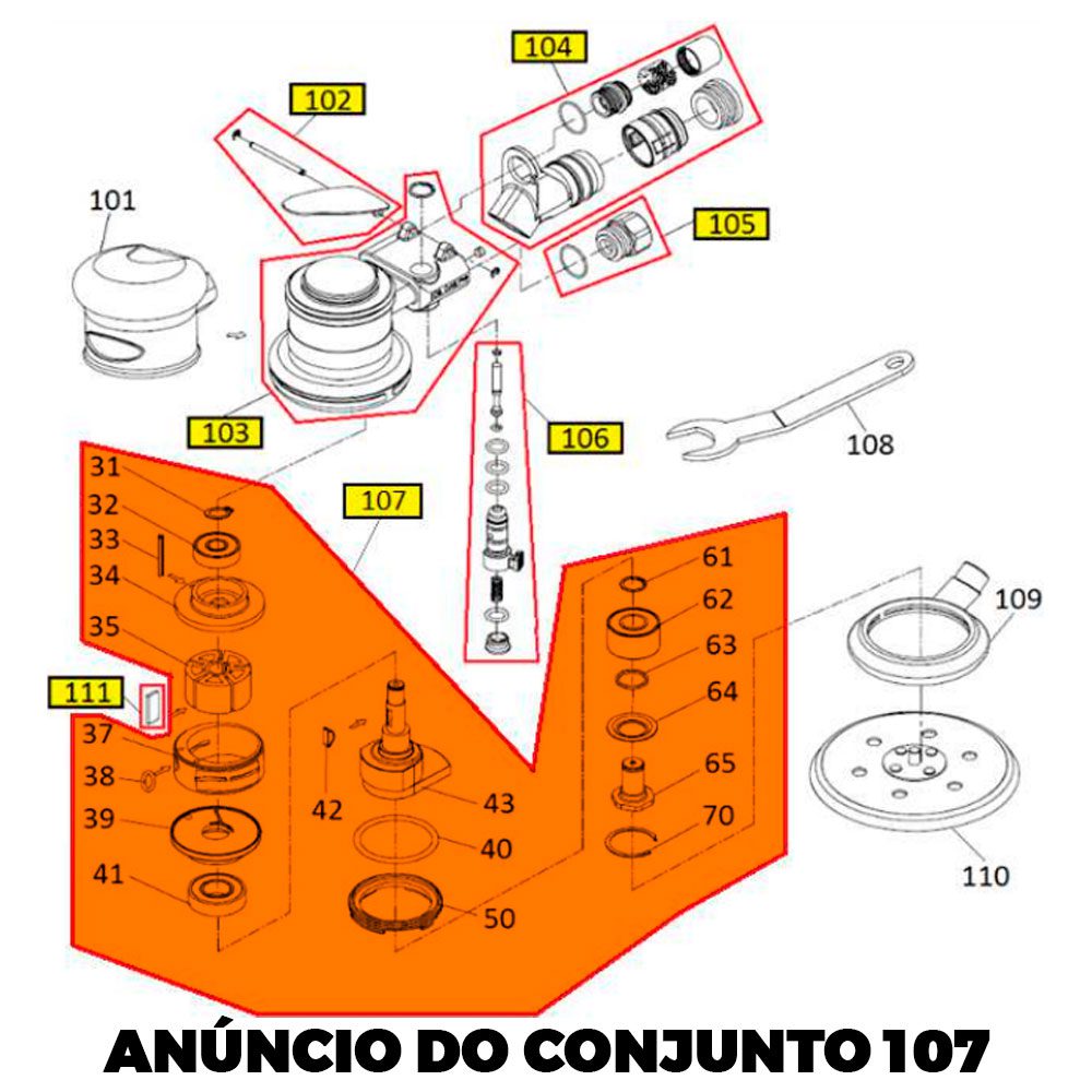 Conj.Motor para Lixadeira Roto e Orbital 78-047la Stanley Atsv-k18709-6 - Imagem 3