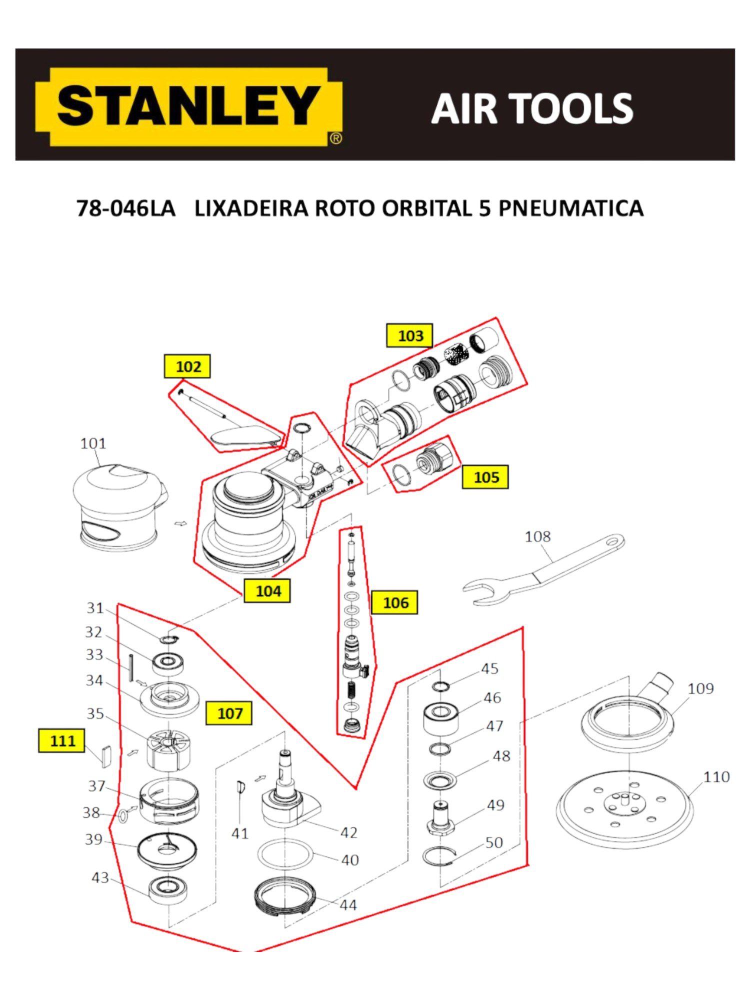 Mancal Inferioir para Lixadeira Roto e Orbital 78-046la Stanley Atsv-18710-1 - Imagem 2
