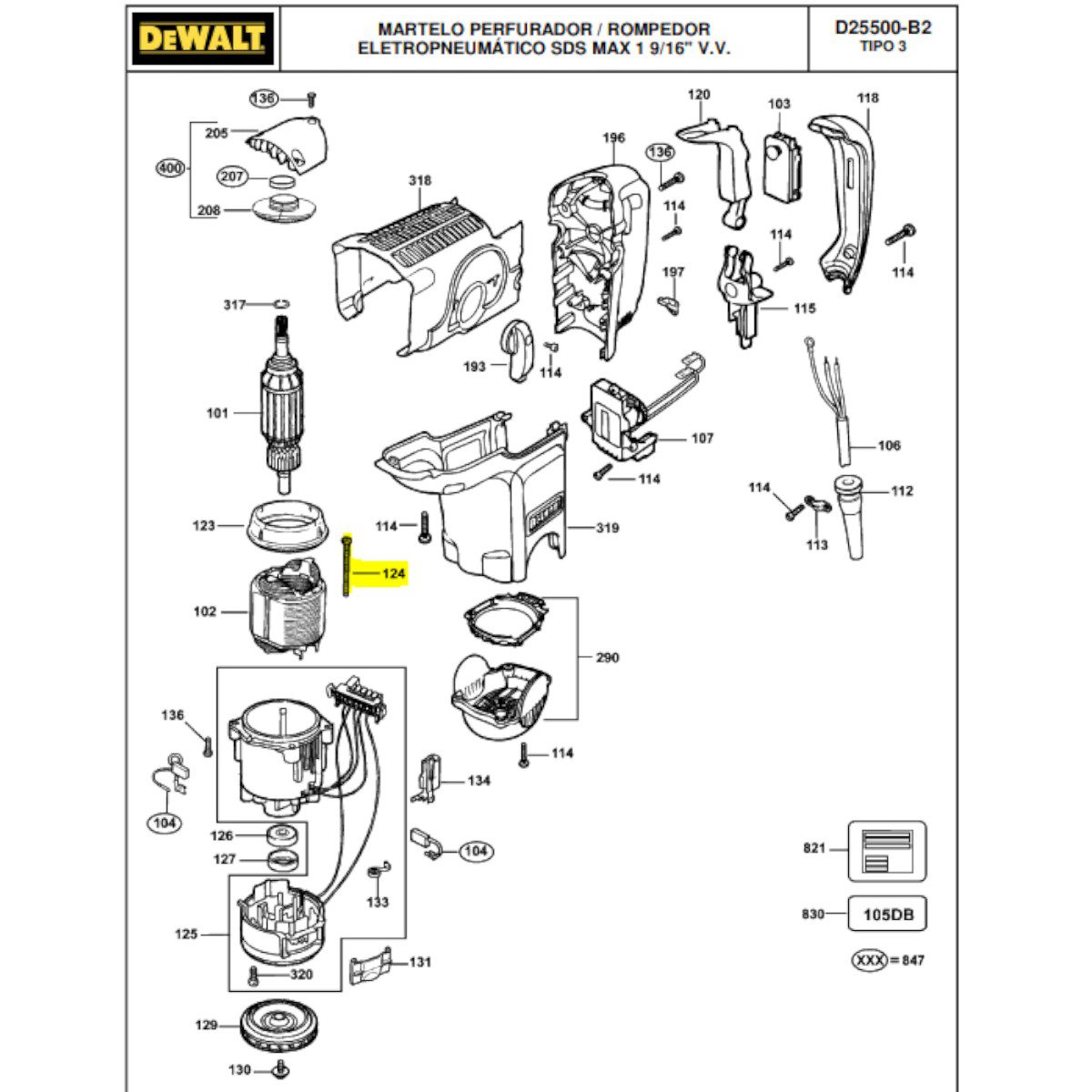 Parafuso M4 X 65mm T20aco para Serra Tico-tico Dw331-b2 Dewalt 330065-11 - Imagem 2