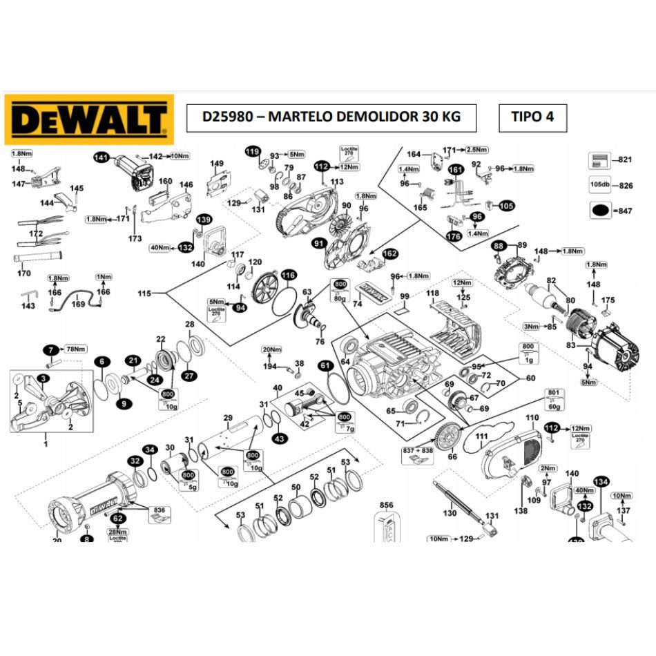 Percursor para Martelo Demolidor D25980-b2 Dewalt 494567-00 - Imagem 2