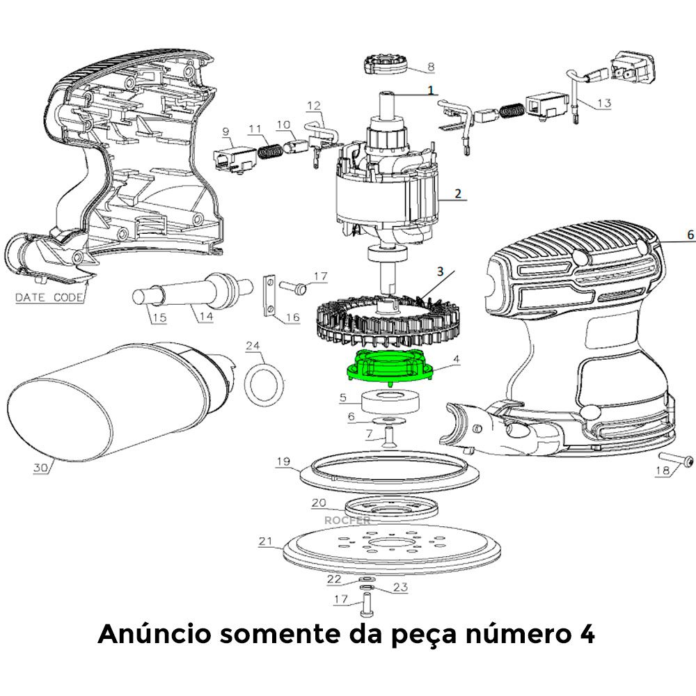 Retentor do Rolamento para Lixadeira Roto e Orbital Bdero100-b2 Black e Decker 380405-00 - Imagem 3