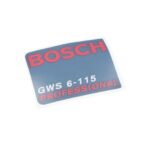 Letreiro Da Firma GWS 6-115 Para Esmerilhadeira Angular GWS 6-115 Bosch 2609130620