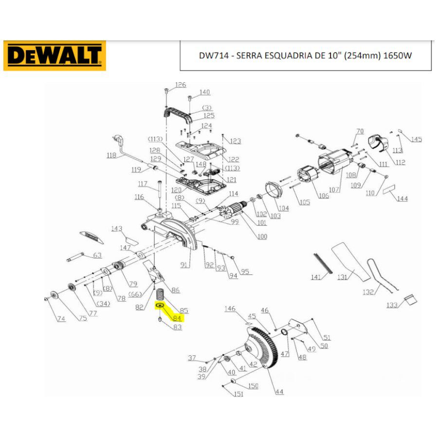 Suporte da Mola para Serra Esquadria Dw714-b2 Dewalt N478589 - Imagem 3